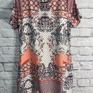 Abercrombie & Fitch Boho Paisley Print Shift Dress  Small Mini with pockets